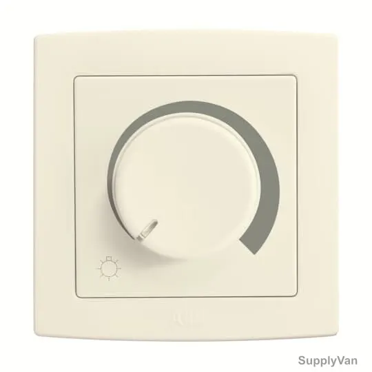 Abb Electric Rotary Dimmer Switch, AC412-82, Concept BS, Thermoplastic, 600W, Ivory White