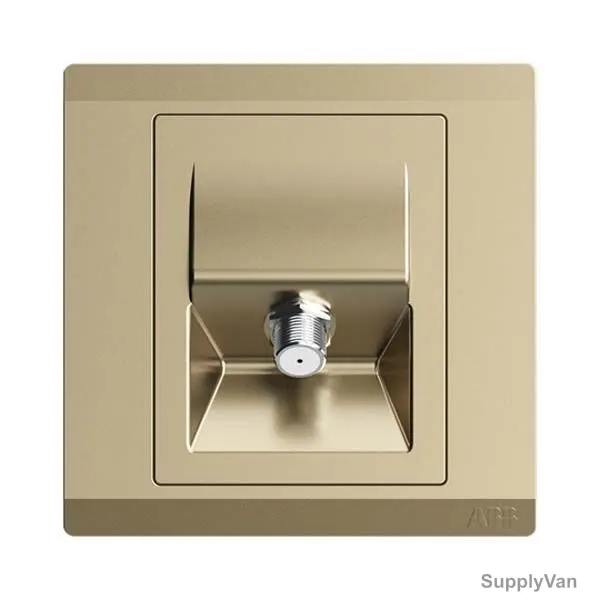 Abb F Type Sat Socket Outlet, BL308-PG, lnora, 1 Gang, Royal Gold — image 1