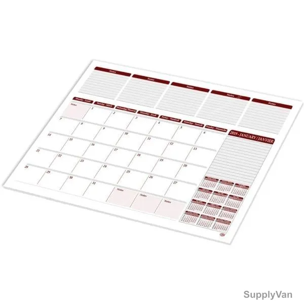 FIS Year Planner, FSDKREF19, 2019, En-Fr, Paper, 100 GSM, 12 Sheets, 490 x 340MM, Multicolor