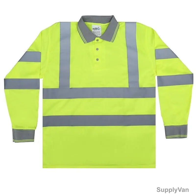 Vaultex Full Sleeve Reflective T-Shirt, EHM, 100% Polyester, Yellow/Grey