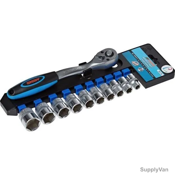 Midas Socket Wrench Set, Blue and Black, 11 Pcs/Set