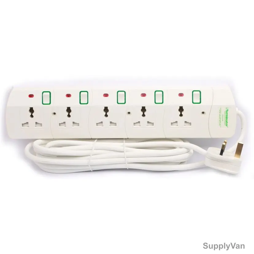 Terminator Universal Power Extension Socket, TPB-5G-5M, 5 Way, 5 Mtrs, 13A — image 1