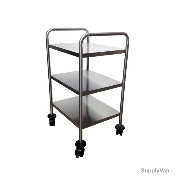 DP Metallic Dressing Trolley, Stainless Steel, 3 Shelves, Silver