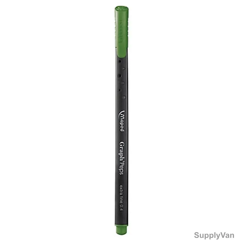 Maped Fineliner Pen, MD-749125, GraphPeps, 0.4MM Tip, Jungle Green, 12 Pcs/Pack