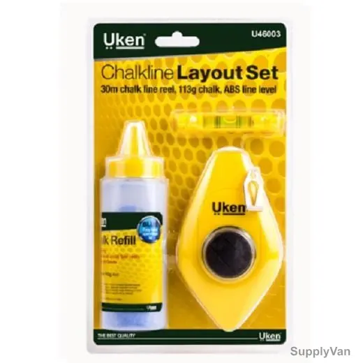 Uken Chalk Line Reel, U46003, Blue, 30 Mtrs, 6PCS, 113GM Head