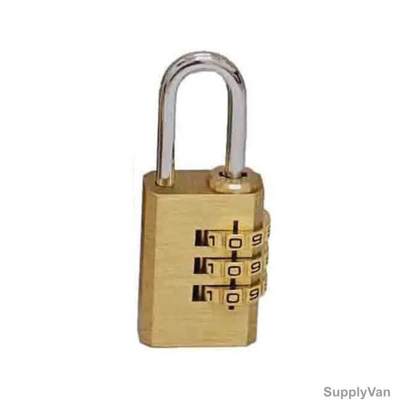 Dorfit Combination Padlock, DTPC20, Brass/Steel, 20MM — image 1
