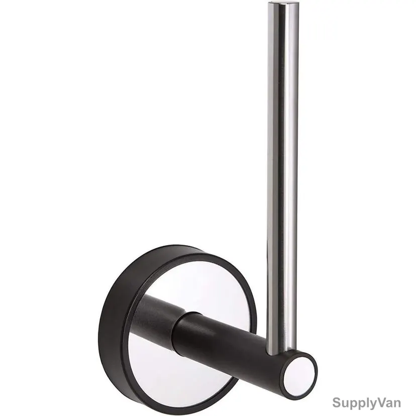 Kapitan Toilet Roll Holder, 64-09, Optimo, Stainless Steel/ABS, Polished, Silver/Black — image 1