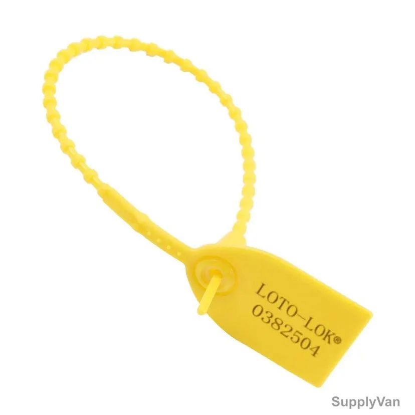 Loto-Lok Security Seal, PS-Q300-YL, Polypropylene, 280MM, Yellow, 50 Pcs/Pack