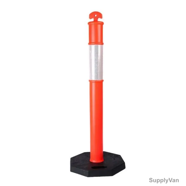 T-Top Bollard, HF24013, PVC, 115CM, Orange and Silver