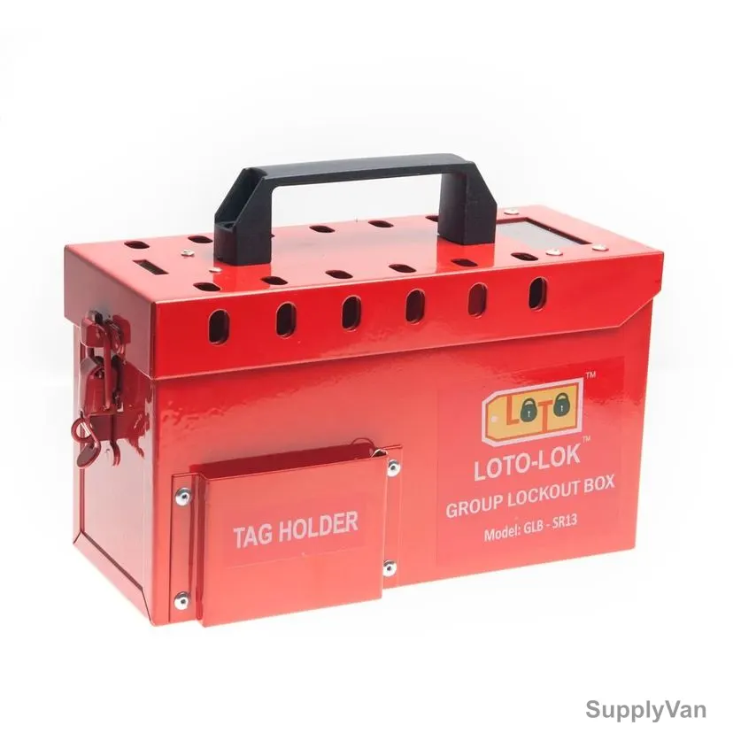Loto-Lok Group Lock Box, GLB-SR13, Steel, 255 x 105MM, Red