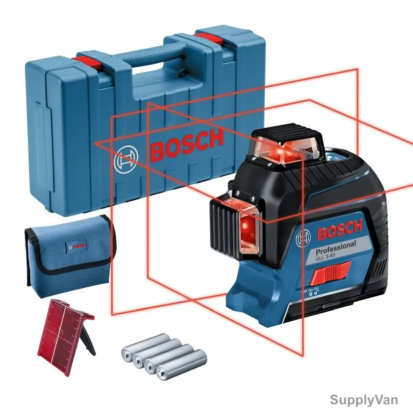 Bosch Professional 3 Line Laser Level, GLL-3-80, 1.5V, 120 Mtrs, Red — image 1