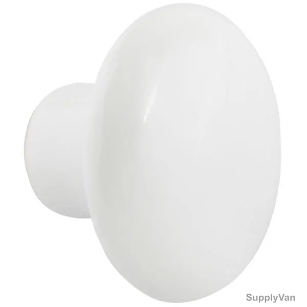 Cupboard Knob, 101 Plain, 25MM, White