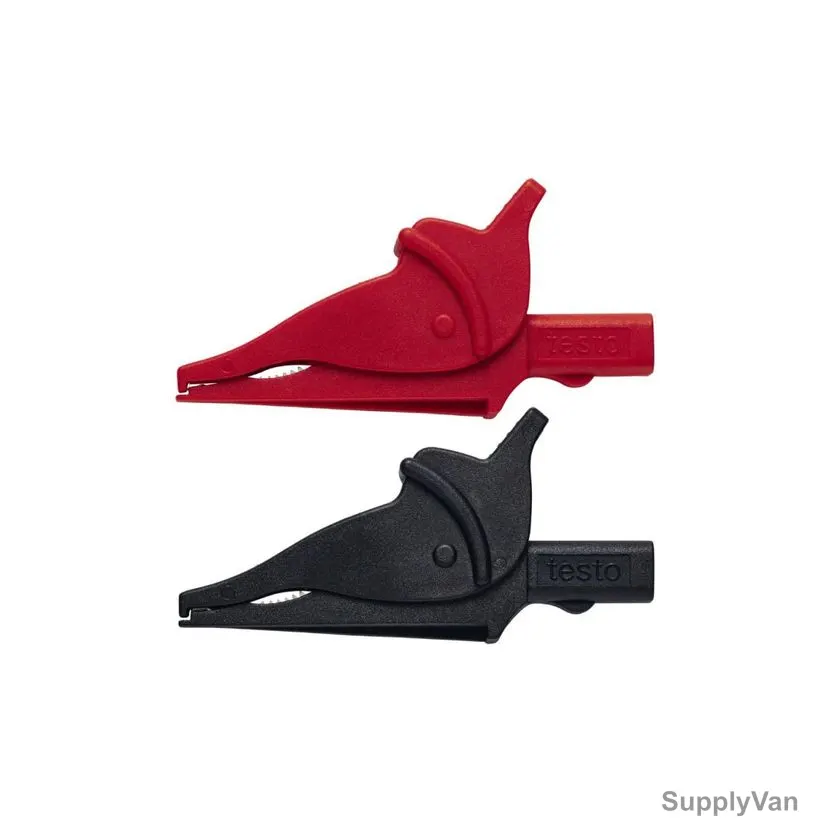 Testo Safety Crocodile Clip, 0590-0008, 10A, Black/Red, 2 Pcs/Set
