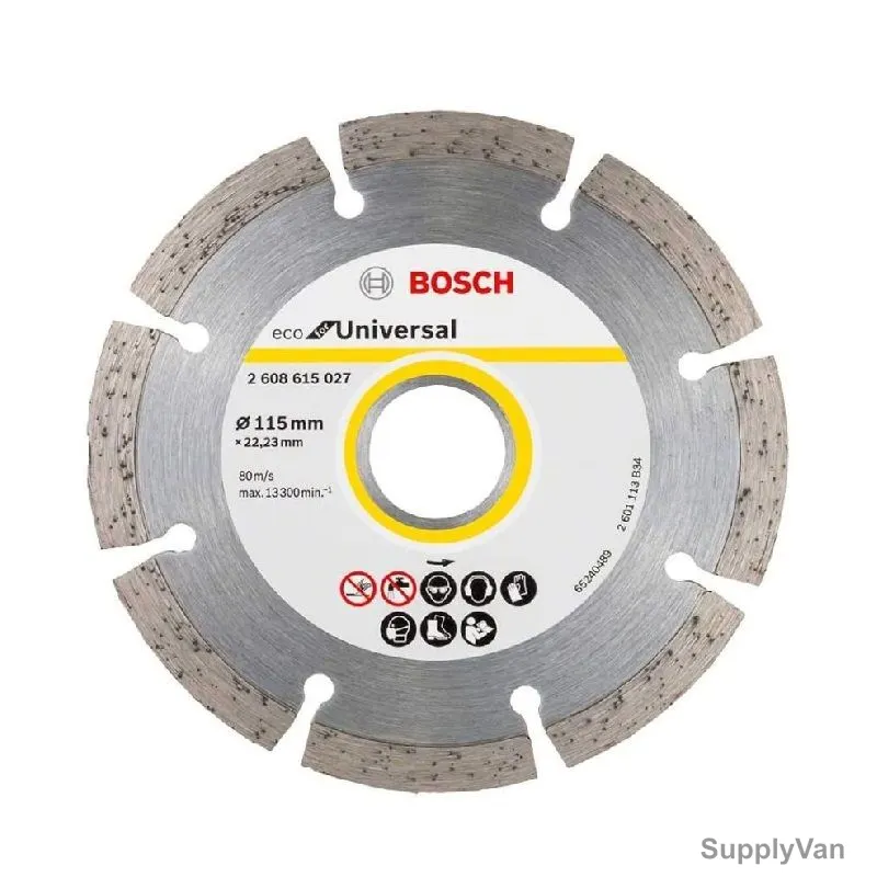 Bosch Universal Eco Diamond Cutting Disc, 2608615027, 2MM Cutting Width, 22.23MM Bore Dia x 115MM Dia