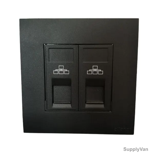 Afanar Data Socket, RB237, Cat 6, 2 Gang, Black