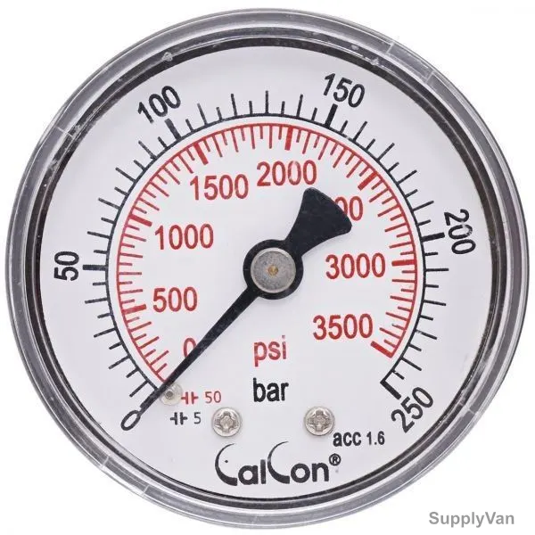Calcon Pressure Gauge, CC10D, 50MM, 1/8 Inch, BSP, 0-250 Bar