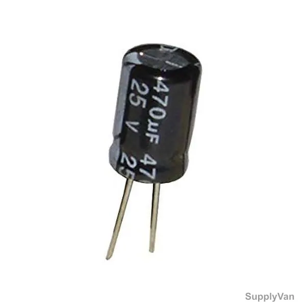 Capacitor, 470UF, 25V, Black, PK5
