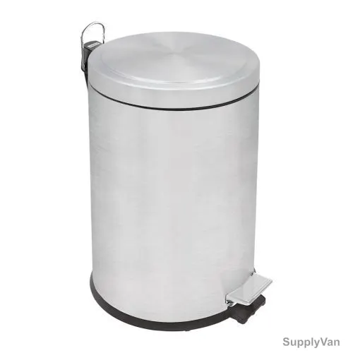 Tramontina Pedal Waste Bin, 94538505, 5 Litres, Silver