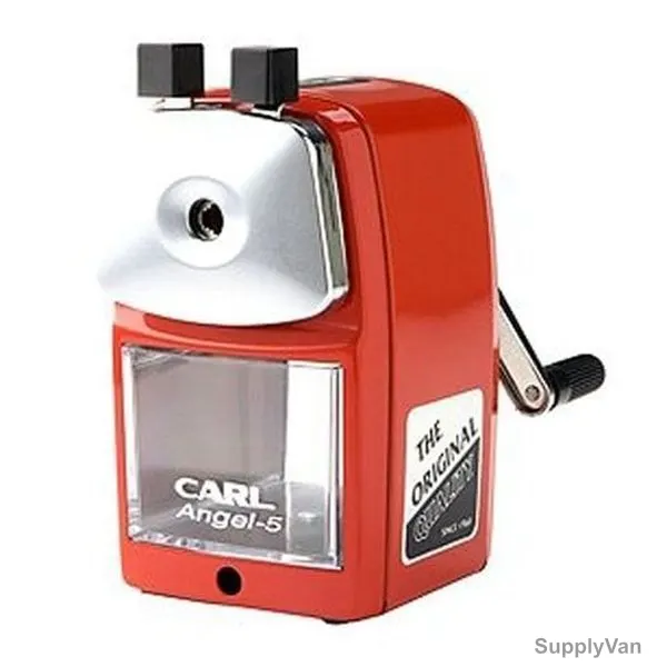 Carl Angel-5 Pencil Sharpener, CL-PS-A05-RD, 1 Hole, Red