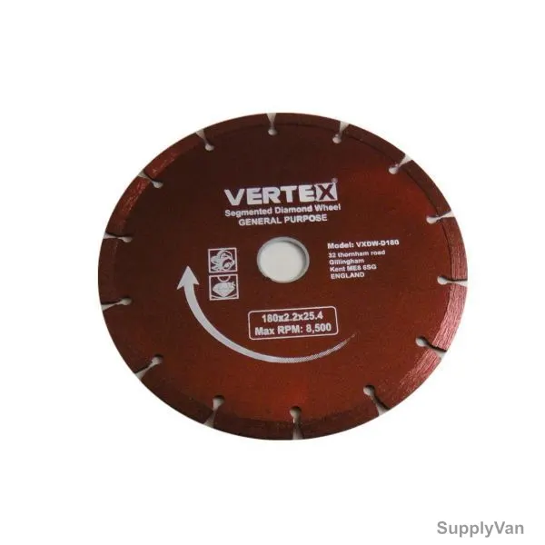 Vertex Diamond Cutting Wheel, VXDW-D180, 180MM