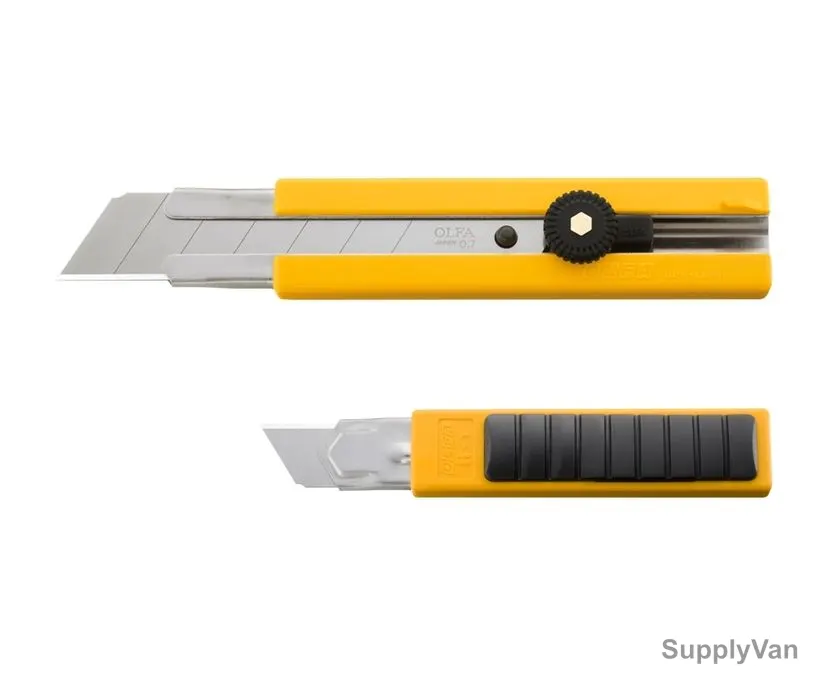 Olfa Heavy-Duty Cutter Knife, OL-H-1, Black/Yellow, Ratchet Lock