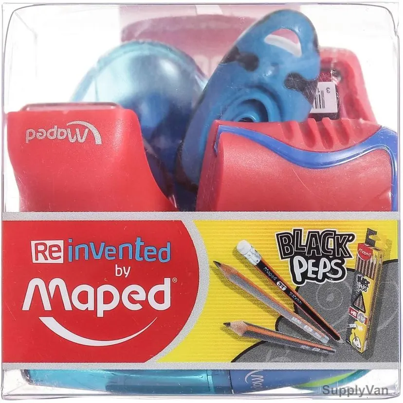 Maped Black'Peps Pencil Sharpener Set, MDP-VP-082, Plastic/Metal, Assorted Colors, 10 Pcs/Set
