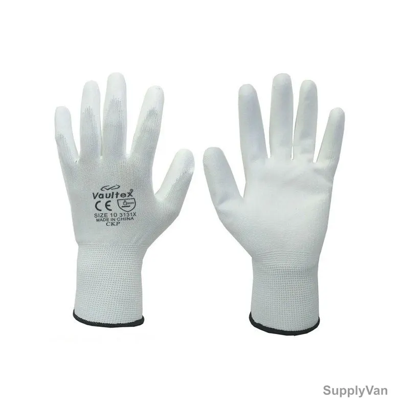 Vaultex PU Coated Gloves, CKP, Size10, White