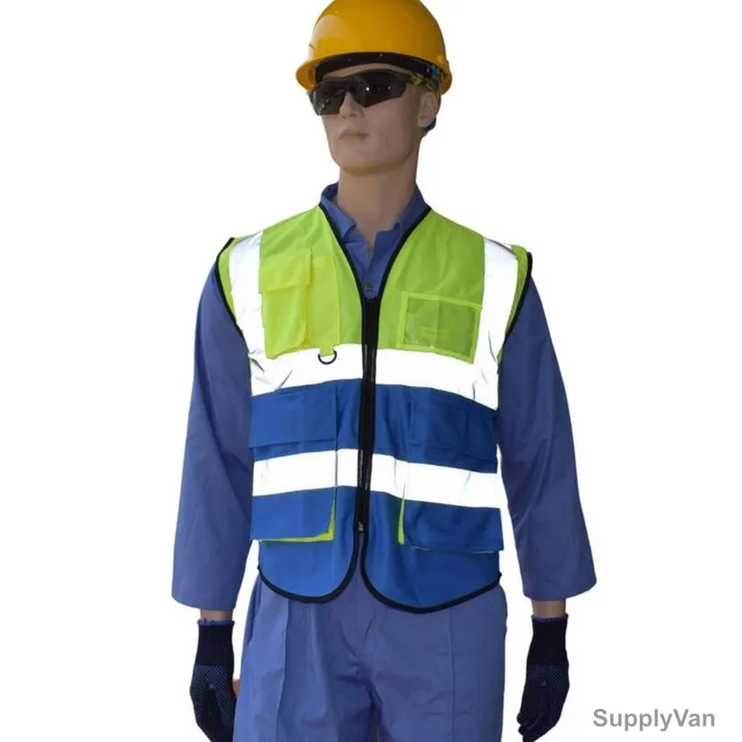 Empiral Heavy Duty Safety Vest, E108073923, Dazzle, XL, Yellow/Royal Blue