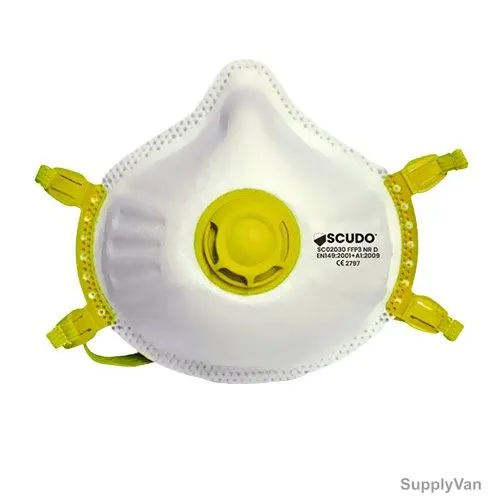 Scudo FFP 3 High Filtration Respiratory Mask, SC02030, White/Yellow, 5 Pcs/Pack