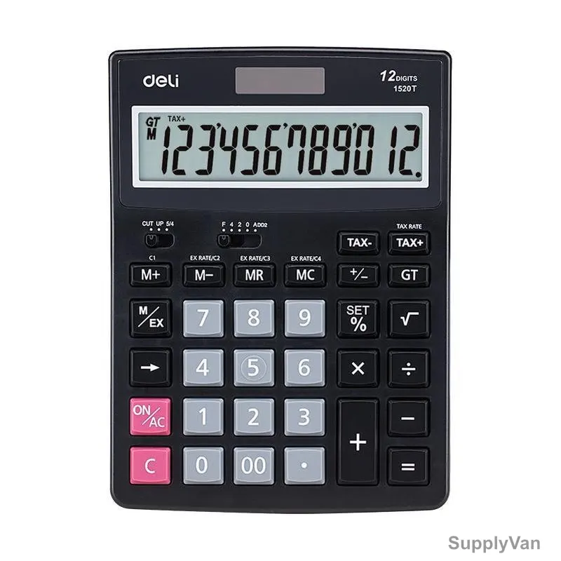 Deli Portable Calculator, E1520T, LCD, 12 Digits