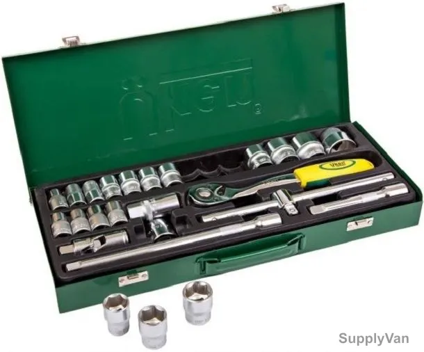 Uken Socket set, U5901, 1/2 Inch, CrV Steel, Mirror, High Grip, TPR