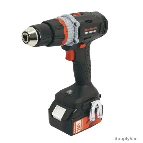 Euroboor Cordless Driver Drill, EBH.750, Lithium-Ion, 18V, 2000 RPM, Tool Only