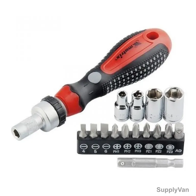 Mtx Ratchet Screwdriver Set, 113329, CrV Steel, 16 Pcs/Set