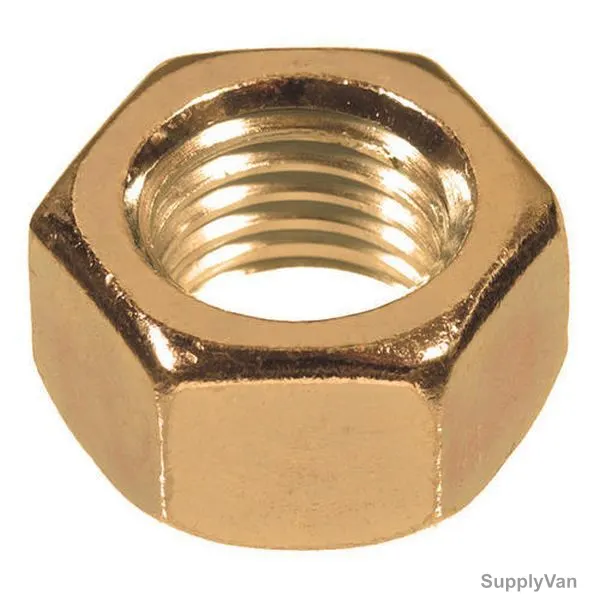 Brass Hex Nut, DIN 934, M10, 100 Pcs/Pack