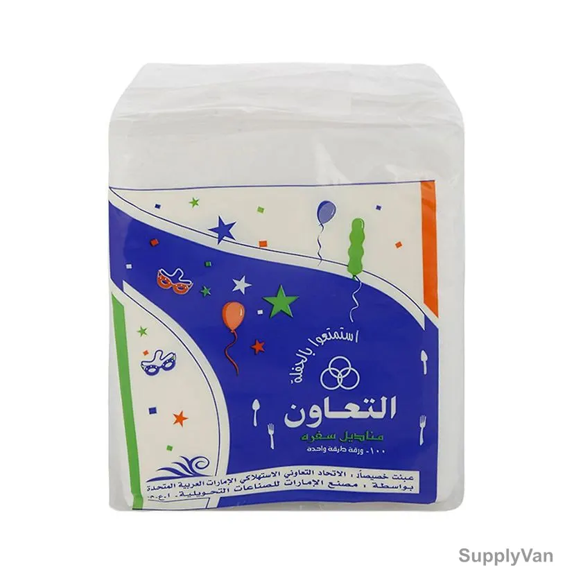 Co-Op Paper Napkin, 1 Ply, White, 100 Pcs/Pack — image 1
