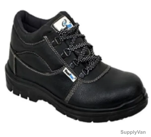Vaultex High Ankle Steel Toe Safety Shoes, VJS6, Leather, Size38, Black