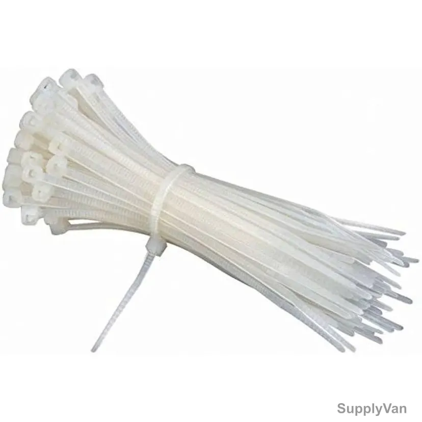 Brits Cable Tie, CV-100, 2.5MM Width x 100MM Length, White, 100 Pcs/Pack — image 1