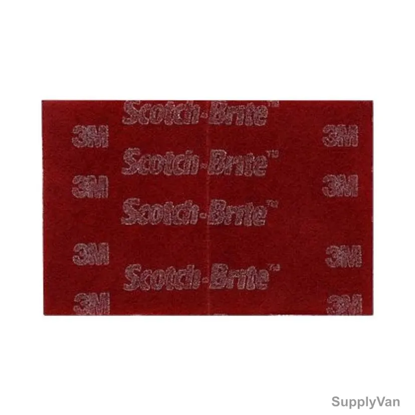3M Scotch-Brite Hand Pad, 7447-Pro, 6 Inch Width x 9 Inch Length, Maroon, 5 Pcs/Pack — image 1