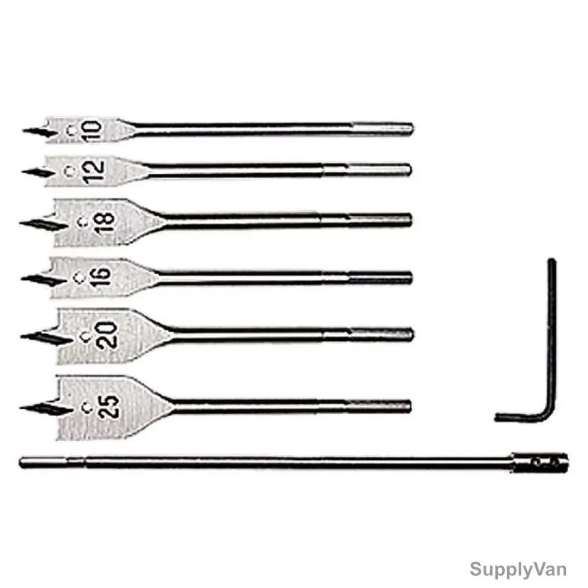 Mtx Arrow Headed Flat Drill Bit Set, 704069, Carbon Steel, 8 Pcs/Set