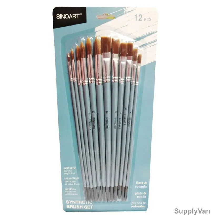 Sinoart Synthetic Brush Set, SFB0268, Long Handle, 12 Pcs/Set — image 1