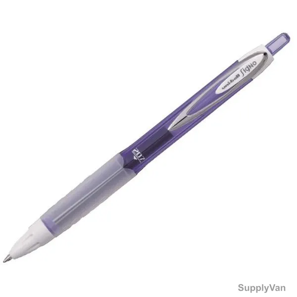 Uni-Ball Retractable Gel Ink Pen, UMN207F-VT, Signo Fancy, 0.7MM Tip, Violet, 12 Pcs/Pack