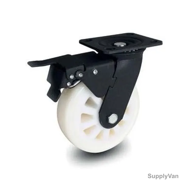 Brake Plate Caster, 30125, Heavy Duty, 12.5CM, 360Kg