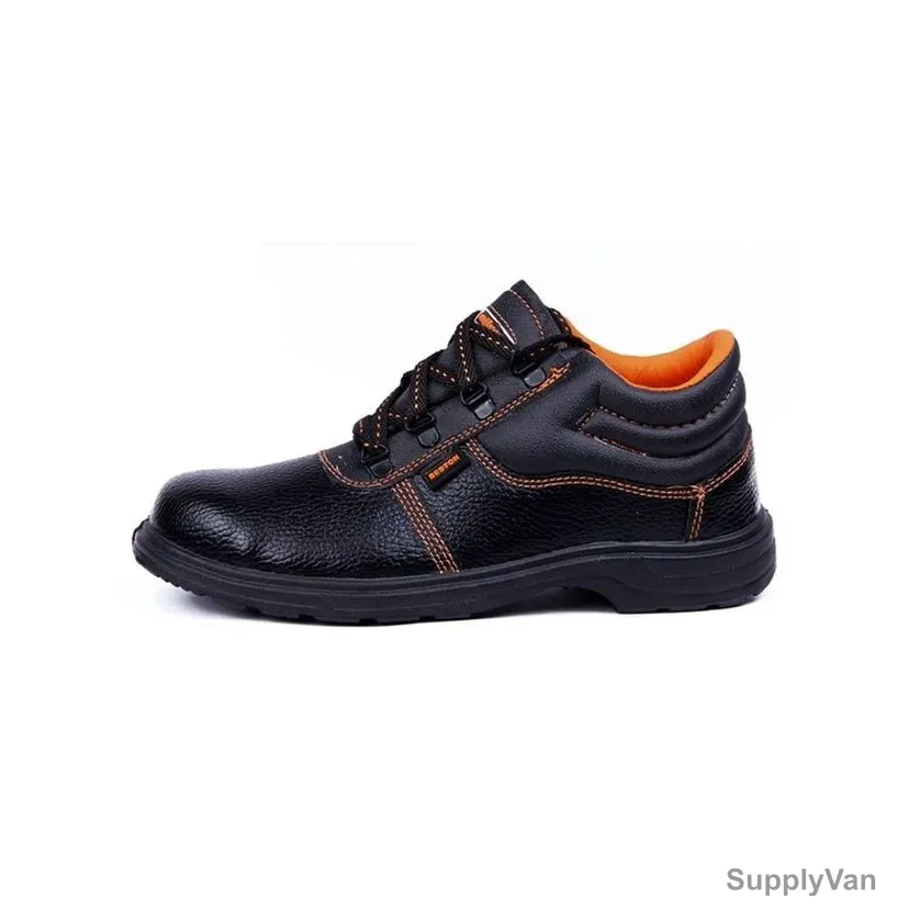 Hillson Single Density Steel Toe Safety Shoes, HBSTNLA, Beston, Synthetic Leather, Low Ankle, Size39, Black — image 1