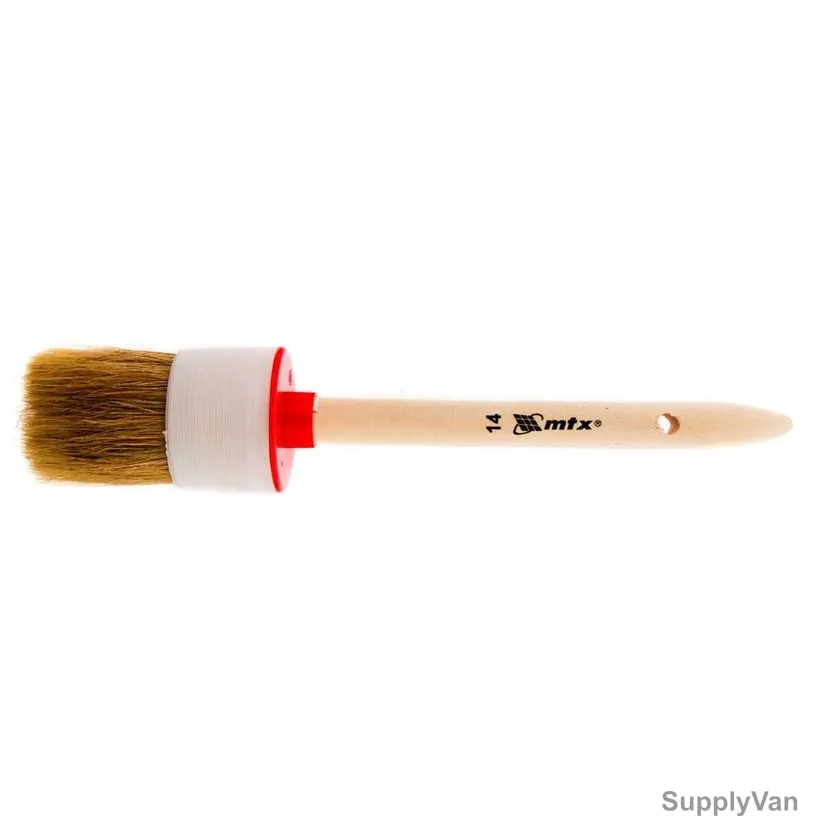Mtx Round Paint Brush With Wooden/Plastic Handle, 820849, No. 14, Natural Bristle, 50MM — image 1