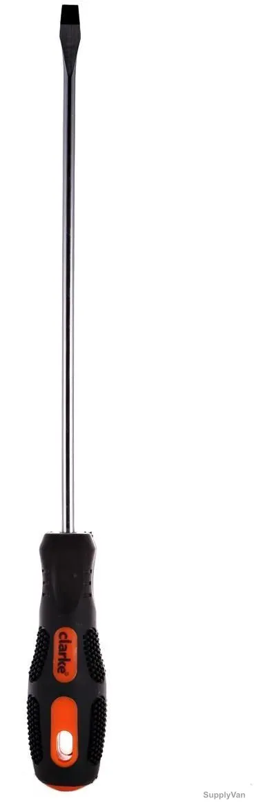 Clarke Fibre Handle Flat Screwdriver, SDF10FC, 10 Inch Length