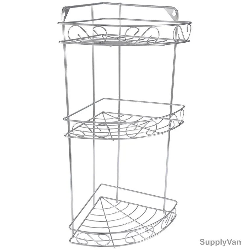 Golo Shower Basket, D014, Silver Colour, Steel — image 1