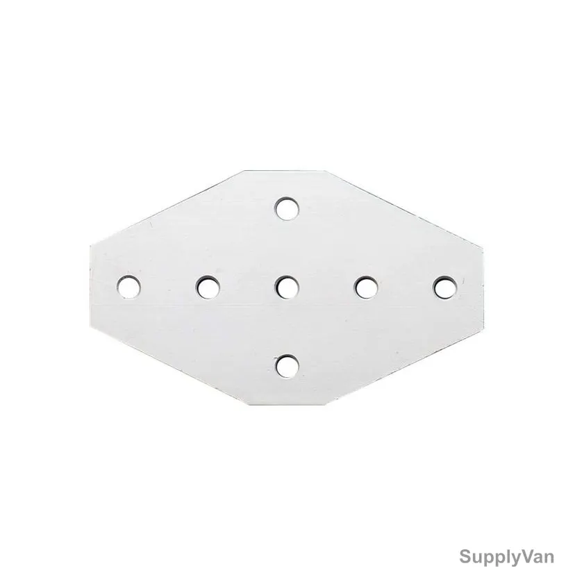 Extrusion Cross Reinforcement Flat Plate, 20 Series, 7 Hole, Aluminium, 20MM, PK5