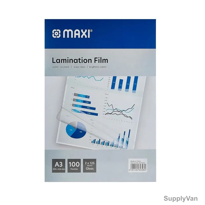 Maxi Lamination Film, A3, 125 Micron, Clear, 100 Pcs/Pack — image 1