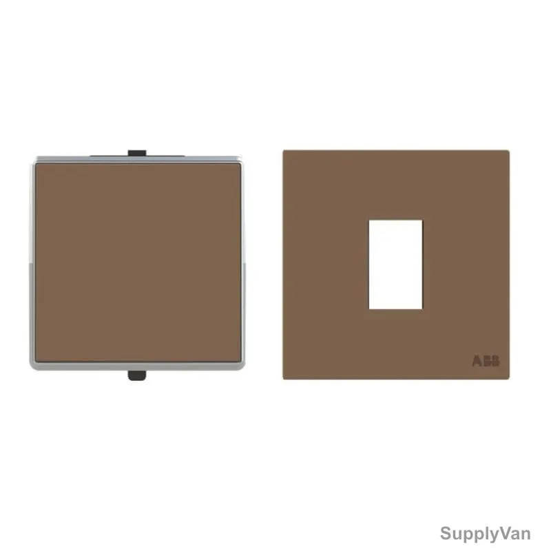 ABB Electrical Switch With Rocker Frame, AMD10544-MO+AMD5044-MO, Millenium, 1 Gang, 2 Way, 10A, Mocha Brown — image 1