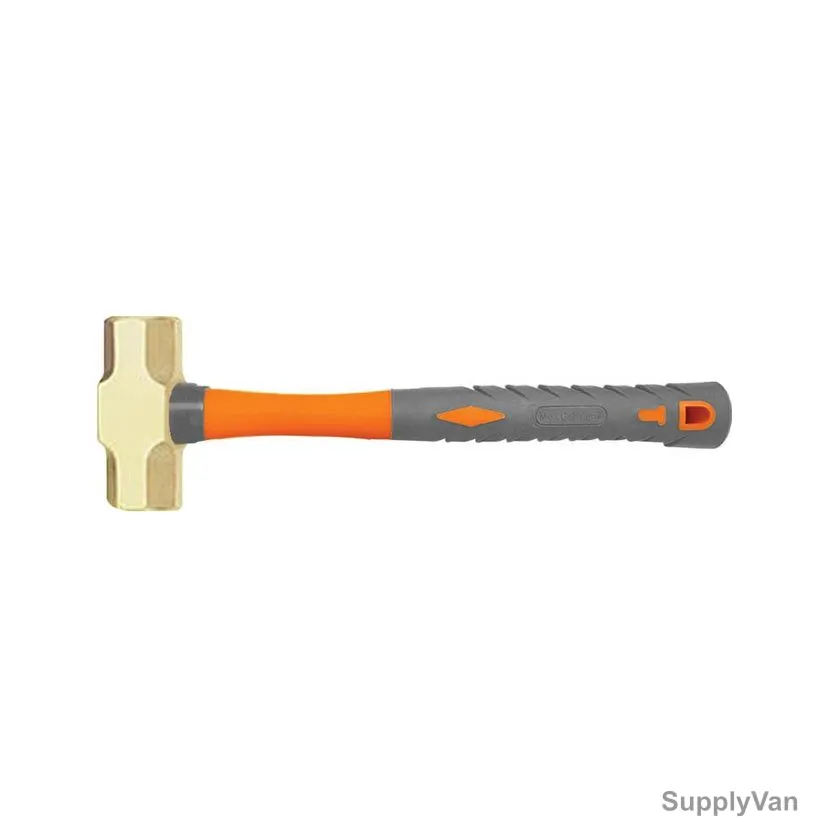 Max Sledge Hammer With Fiber Handle, 190F-06, Brass, 6 LB Head Weight, 800MM Handle Length